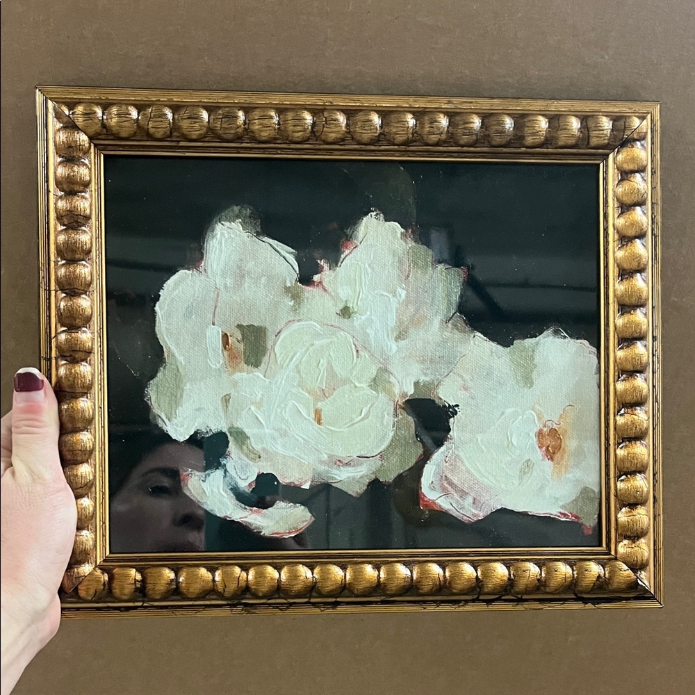 Elegant Gold Framed Floral Art